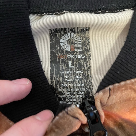 Mens Vintage Large AOP Akademiks Zip Up Velour-Style Jacket Y2K All Over Print - Picture 3 of 3